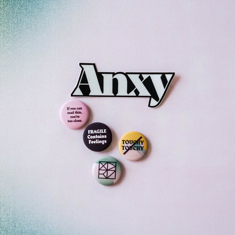  Anxy Buttons and Sticker Set