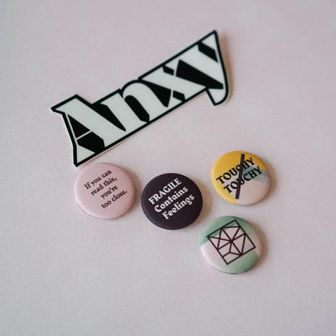  Anxy Buttons and Sticker Set